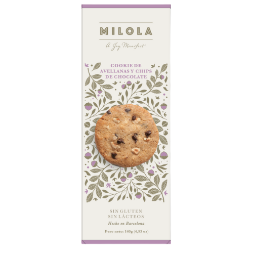 Cookies S/Gluten de Avellanas y Chips de Chocolate 140g Milola