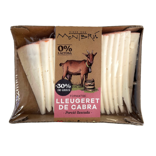 Queso de Cabra Desnatado Ligero Porción Loncheada 160g Montbrú