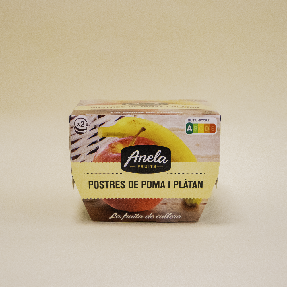 Postre Poma Plàtan Anela