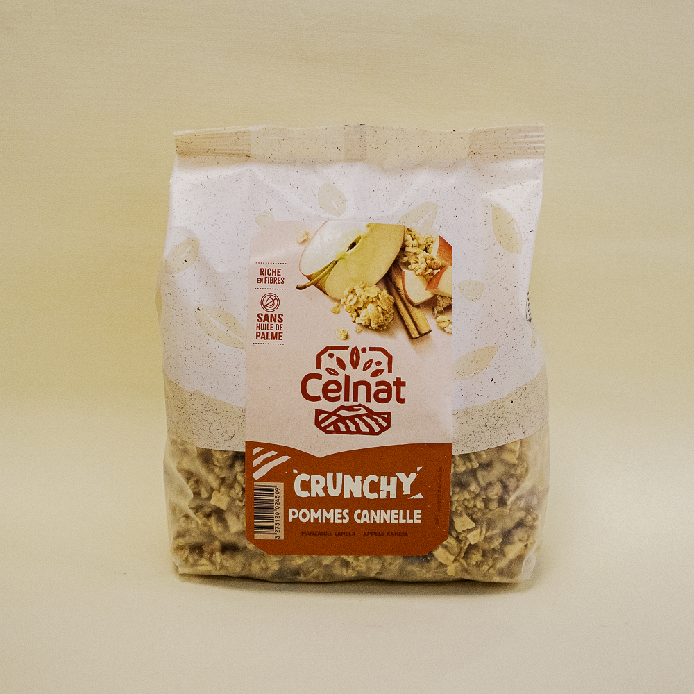 Crunxy Manzana y Canela Bio (500 g) Celnat
