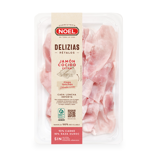 Pétalos Delizias Jamón Cocido Extra 50% Duroc 90g Noel