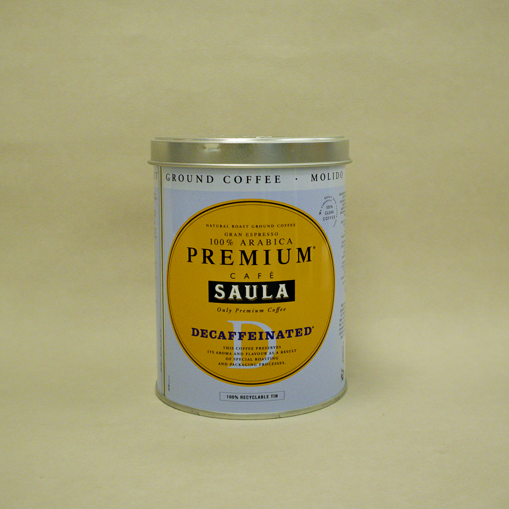 Café Molido Gran Espresso Premium Descafeinado Lata 250g Saula