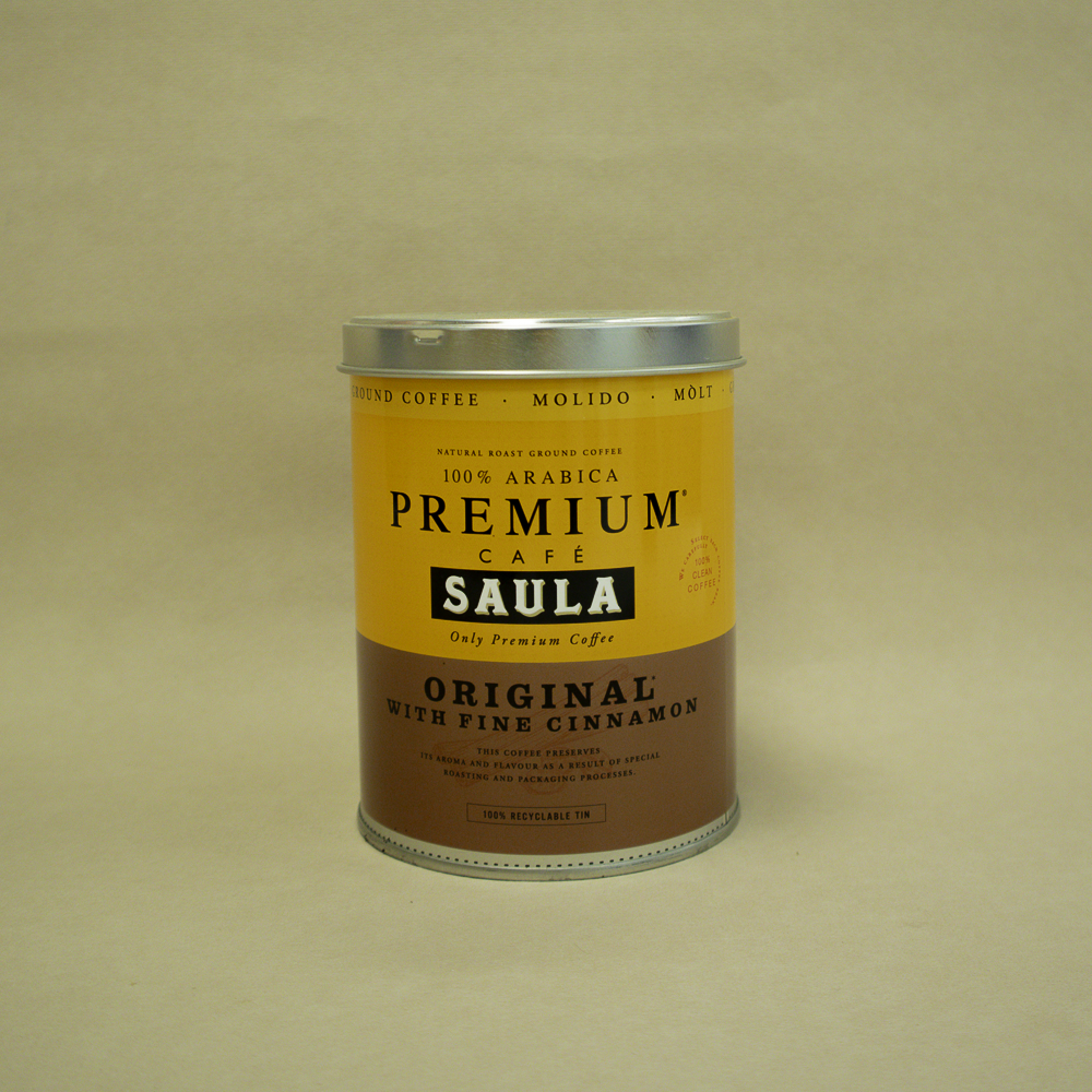 Café Molido Premium Original & Cinnamon Lata 250g Saula