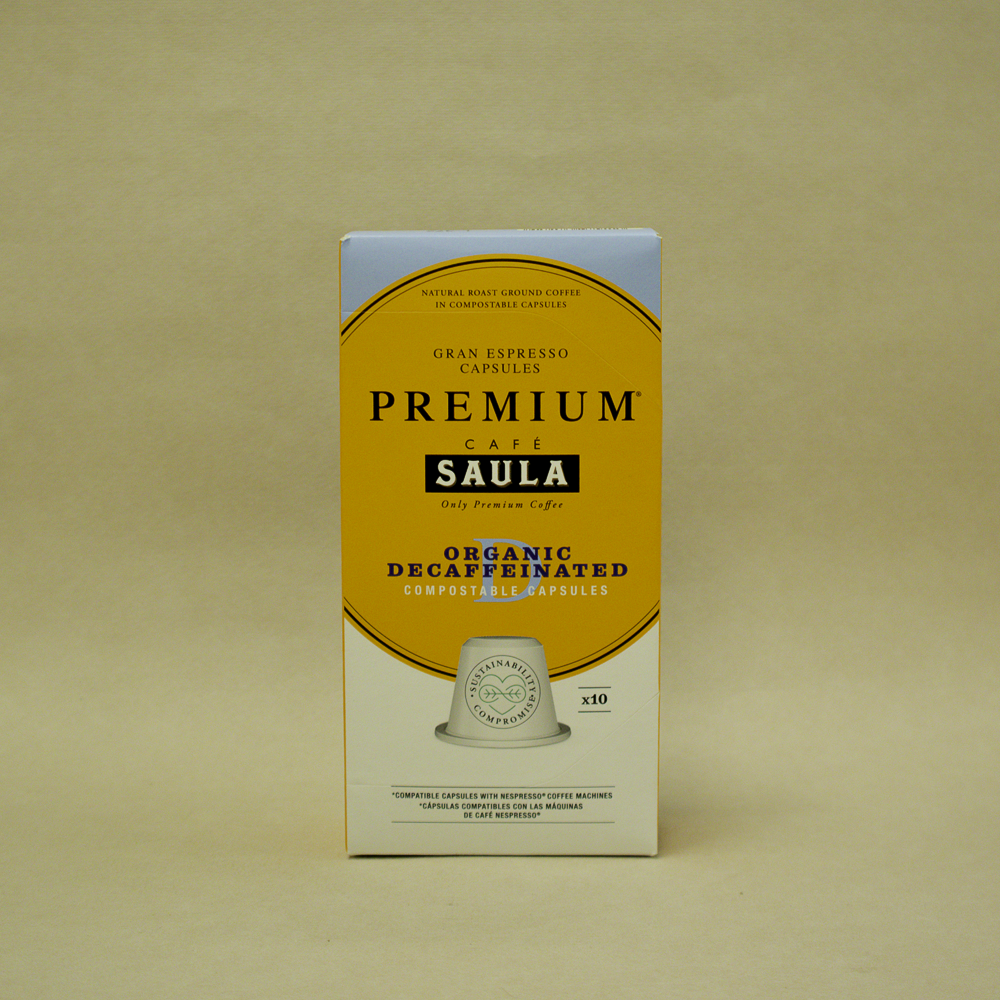 Café Cápsulas Premium Descafeinado Bio Caja 10u Saula