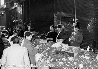 Cal Fruitós al mercat de Badalona al 1986